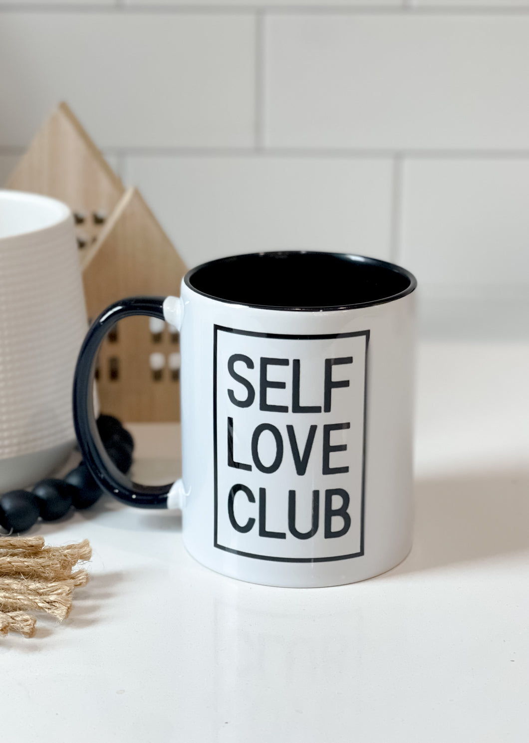 Black and White Mug 12 OZ- Self Love Club