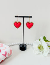 Load image into Gallery viewer, The Puffy Heart Hoop- Neon Red
